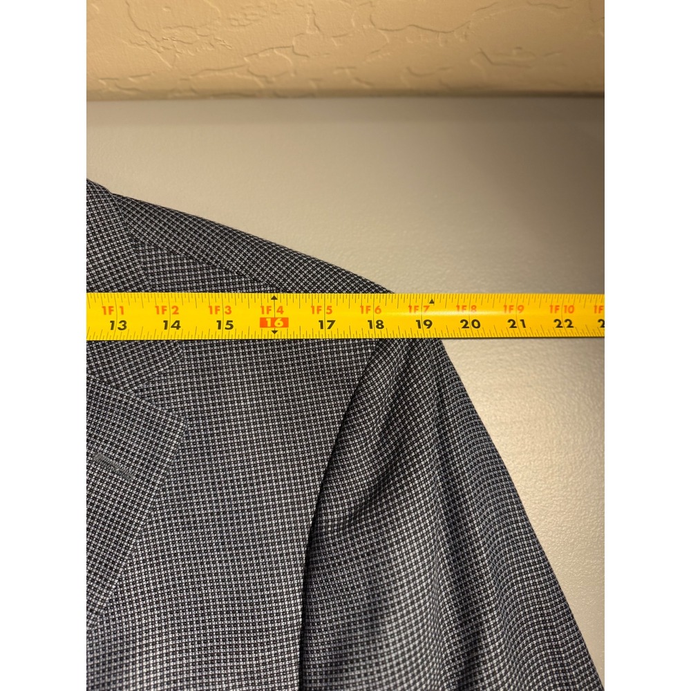 Hugo Boss Scorsese US Mens 40R Blazer Wool Silk Saks Fifth Avenue Blue Grey - Picture 7 of 15